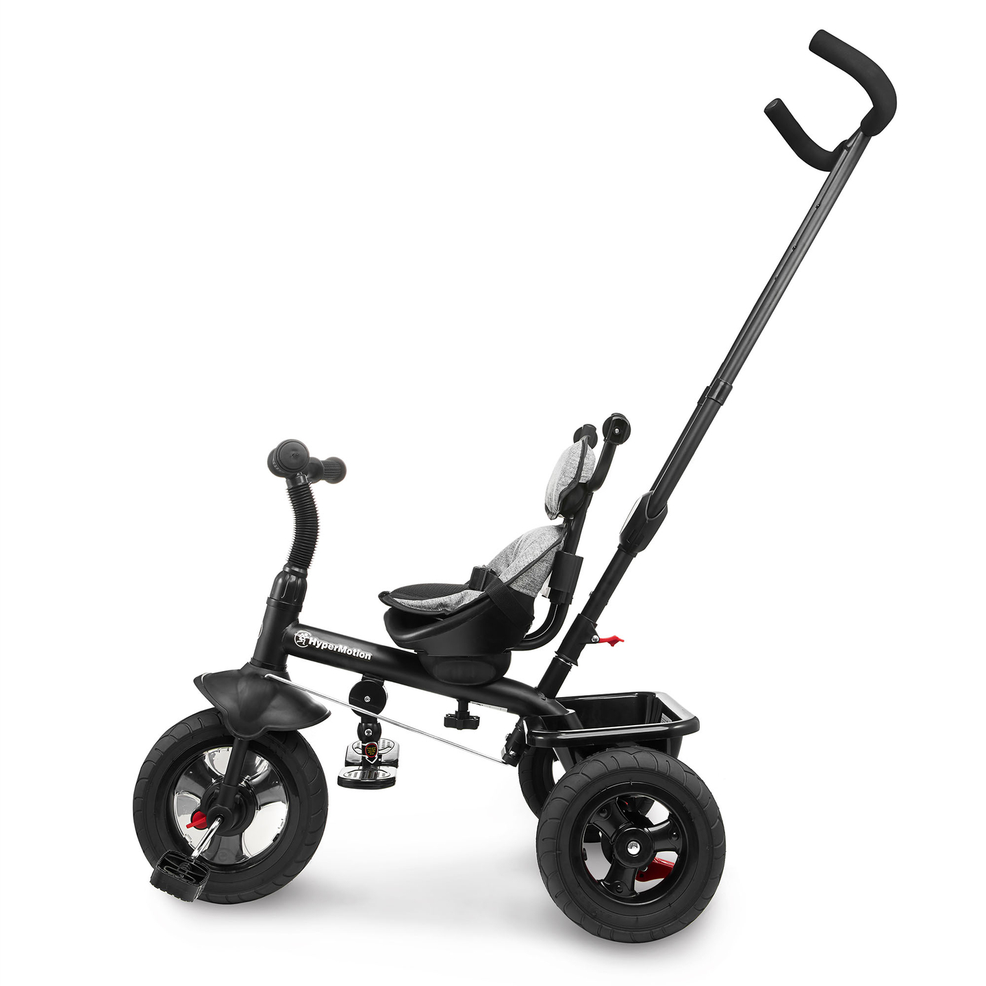 Dreirad für Kinder 1-4 Jahre - TOBI FREY - Farbe grau - drehbar - gepumpte Räder + Schieber