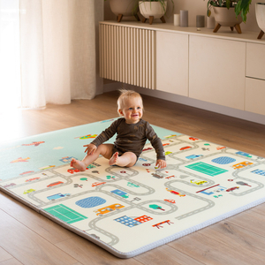 Beidseitige Schaummatte XXL – Rolle 2 CM (Straße und Zickzack)