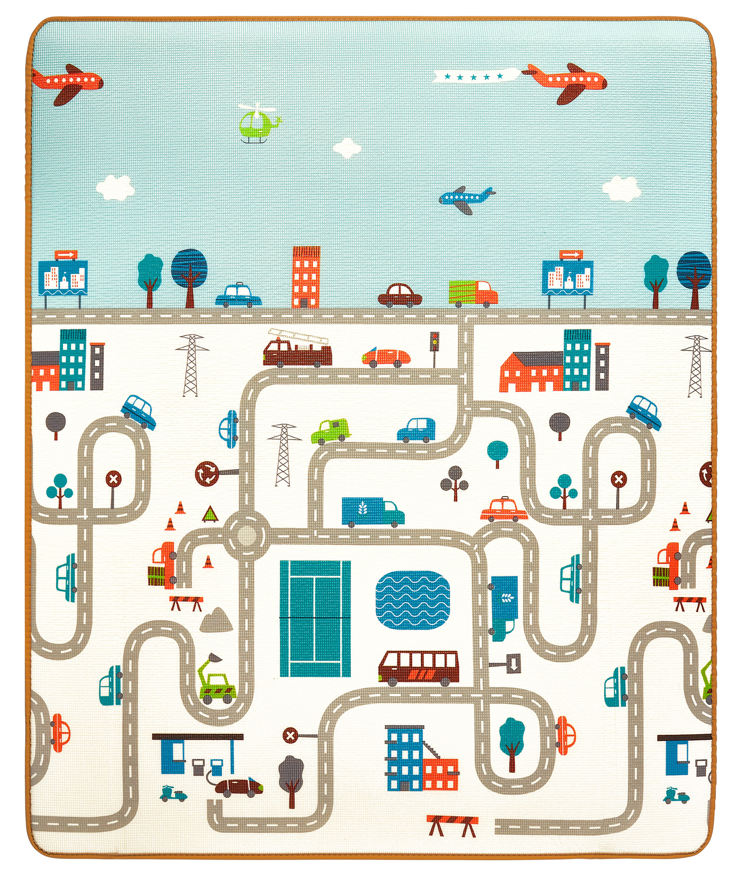 Beidseitige Schaummatte XXL – Rolle 2 CM (Straße und Zickzack)