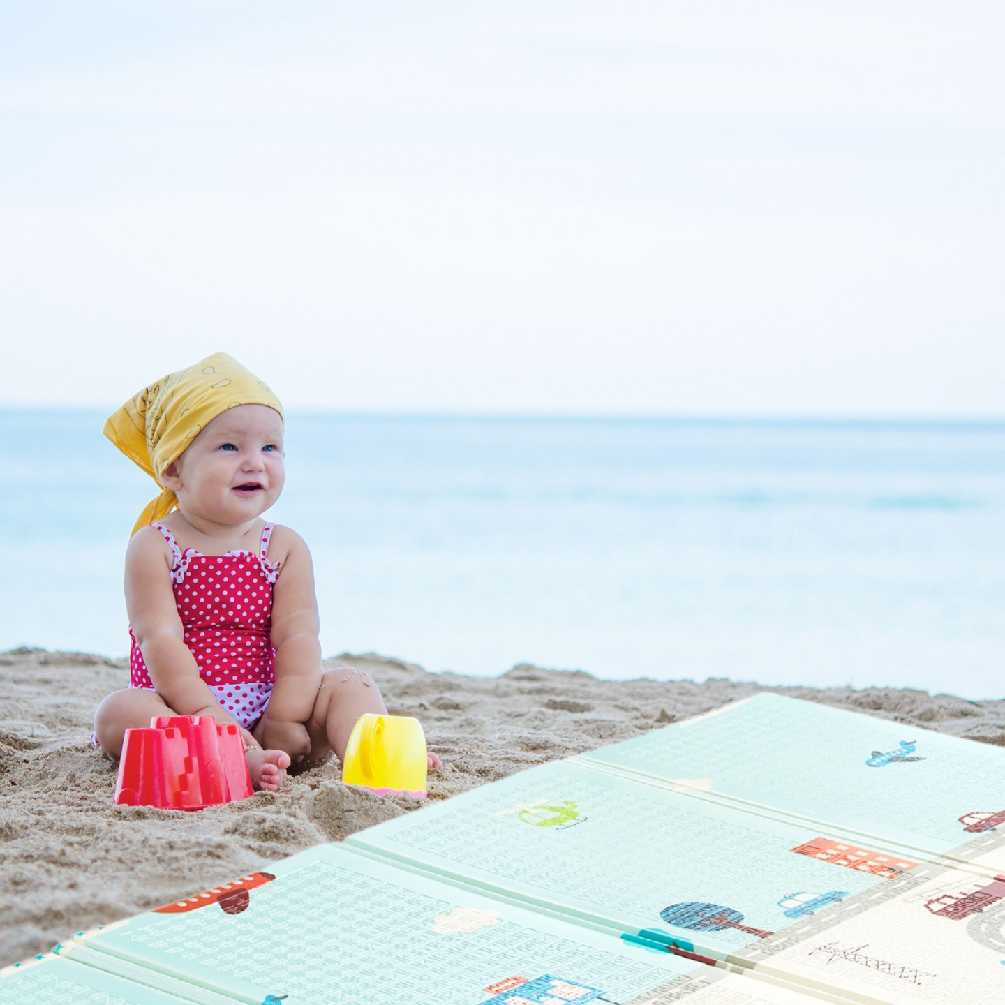 Beidseitige Schaummatte XXL – faltbar 1 CM (Berge und Straße)