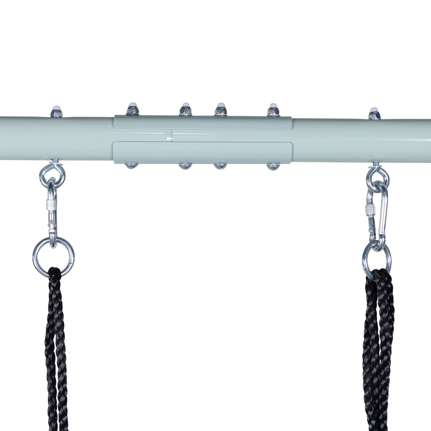 Doppelschaukel mit Gestell und Seilen – Sitz und Storchennest