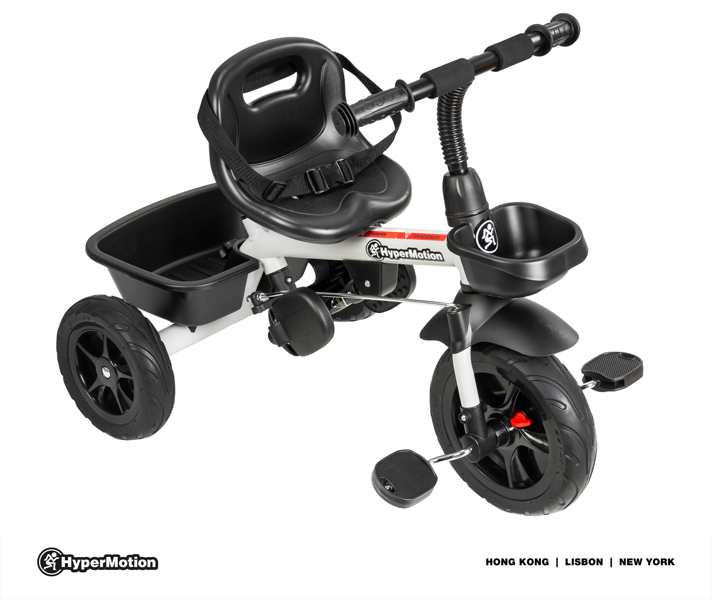 Dreirad HyperMotion TOBI VECTOR - dauerhaft aufgepumpte Räder + Schieber. Farbe: hellgrau.