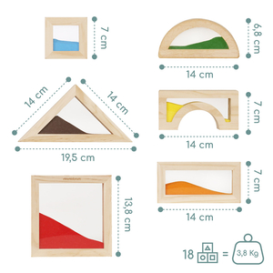 Sinnesblöcke aus Holz - 18 Stück