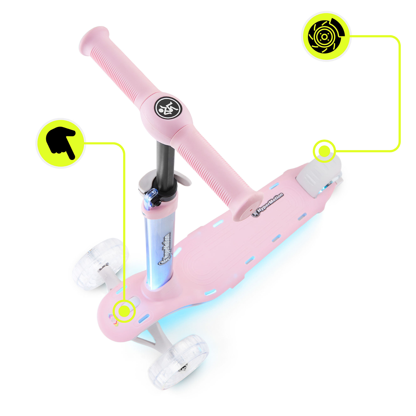 HyperMotion BECKY Balance-Scooter – RGB-LED-Beleuchtung, pink