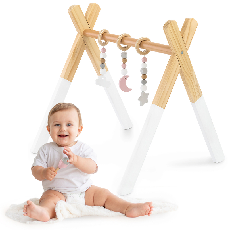 Baby Gym Lernständer aus Holz - weiße Farbe