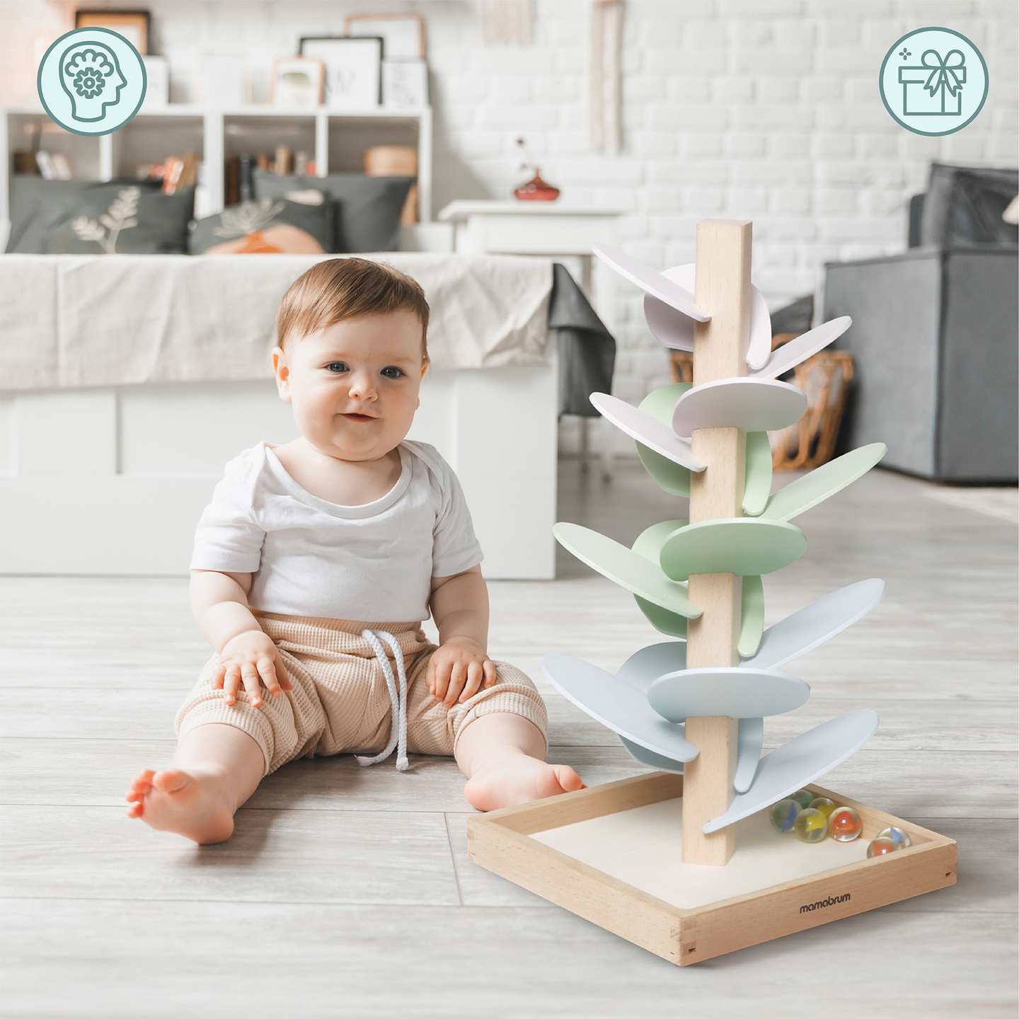 Holz-Kulodrom - Klangbaum mit Kugeln