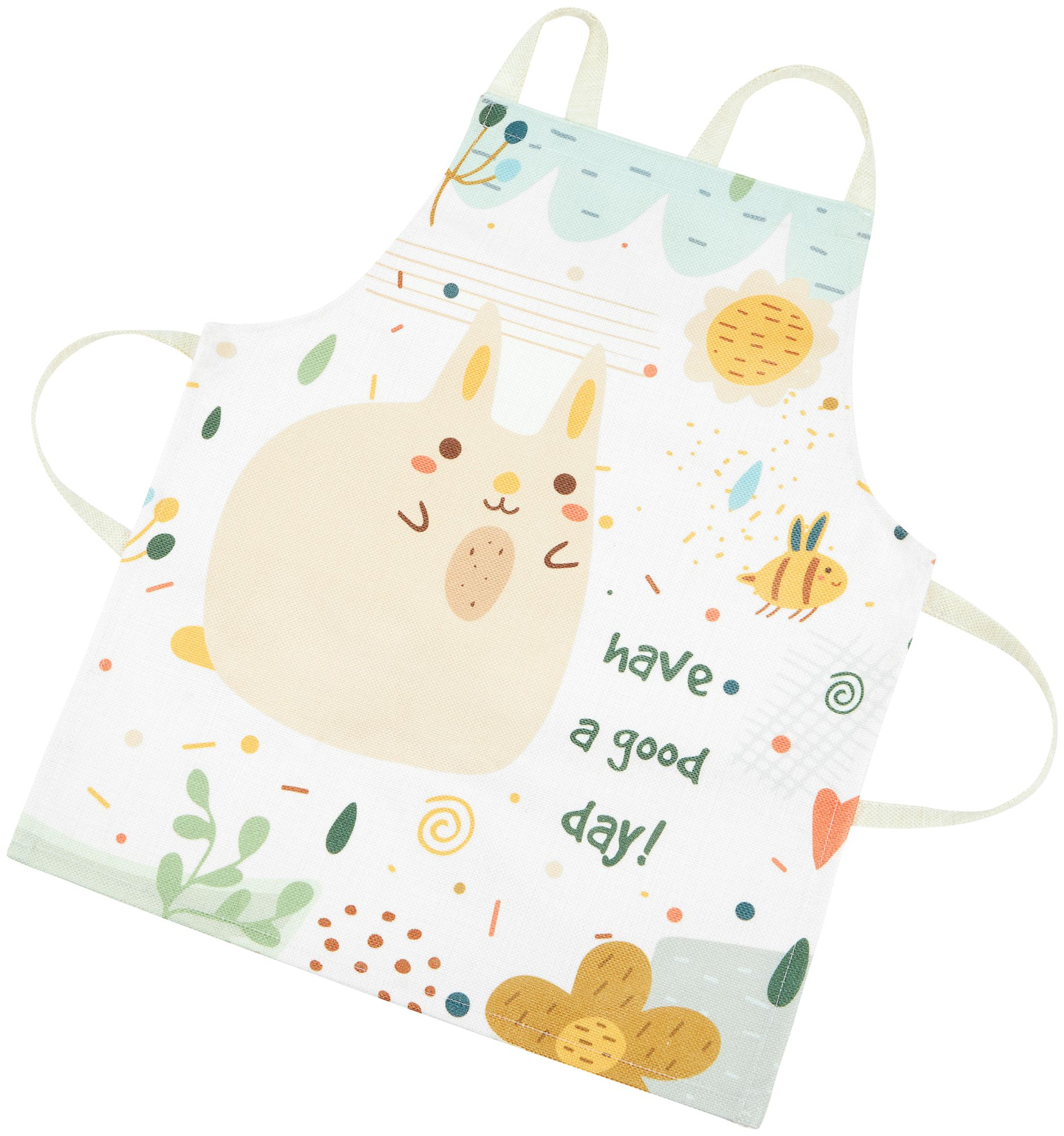 Großes weiße Küche aus Holz mit Zubehör und Schürze