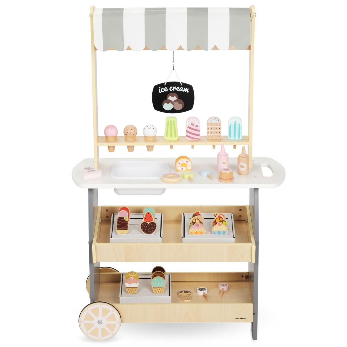 Hölzerne Eisdiele auf Rädern - Eiscreme-Wagen