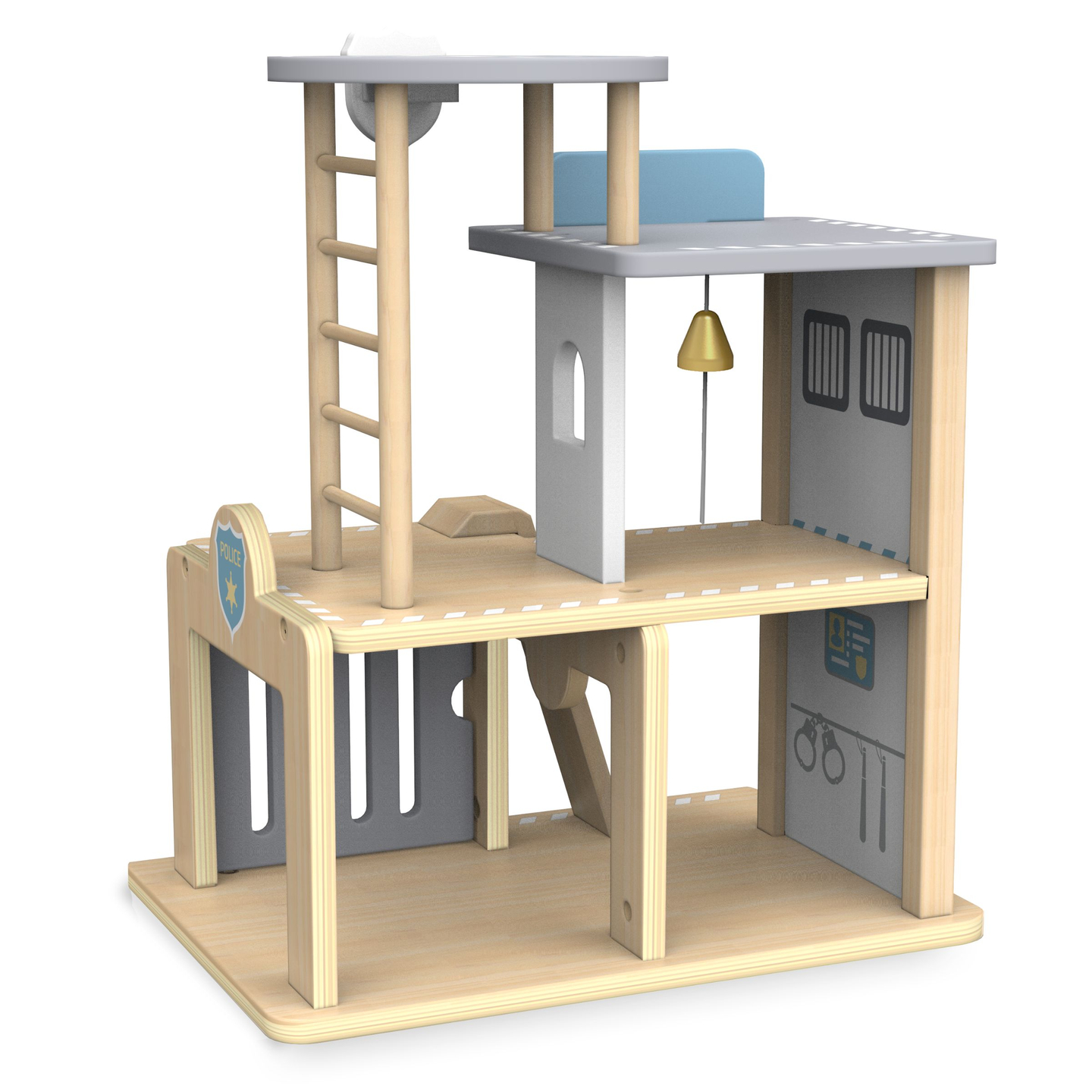 Polizeistation aus Holz mit Zubehör