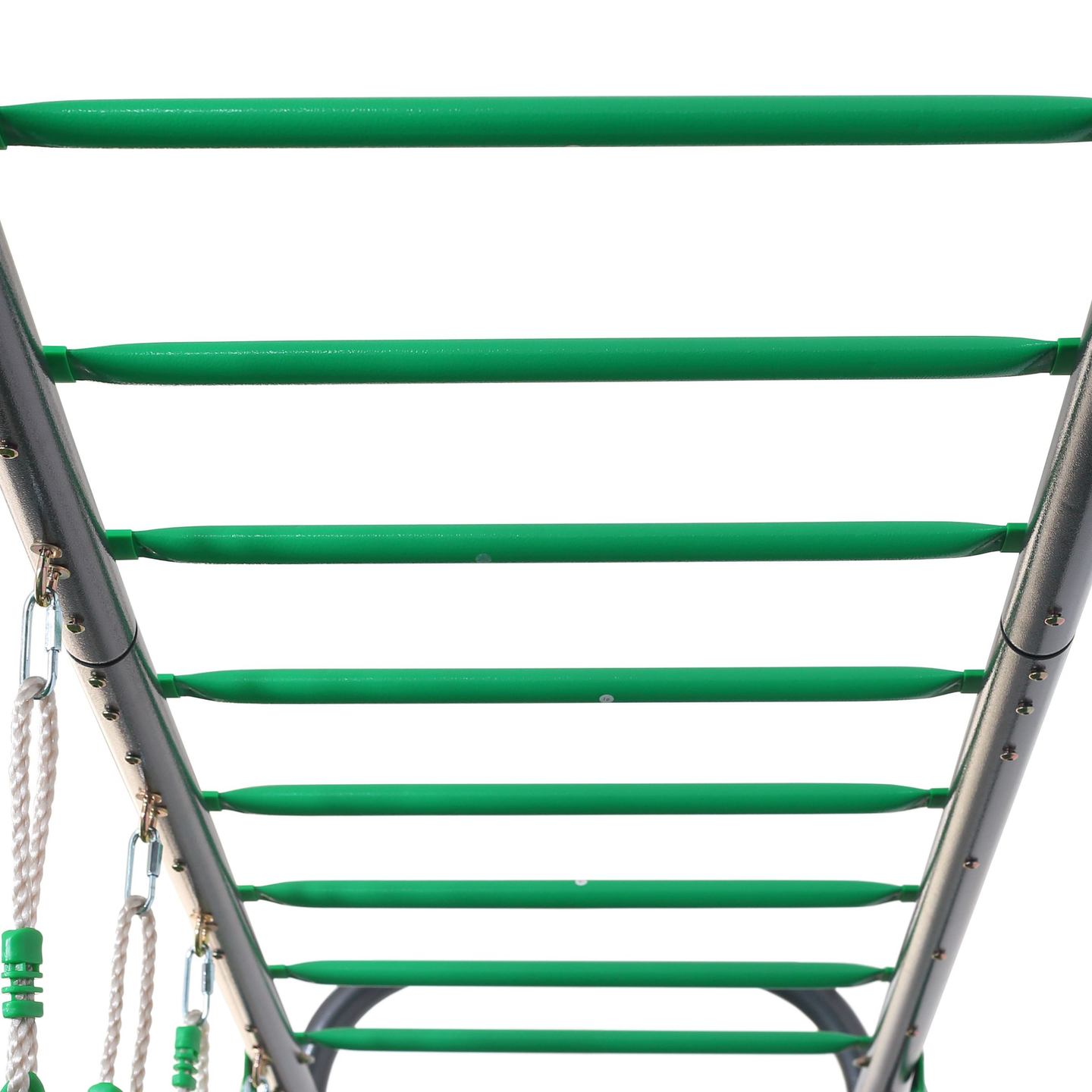 XXXL Stahl-Gartenschaukel - 2 Sitze, Leiter, Gymnastik-Trapez, Kletterwand