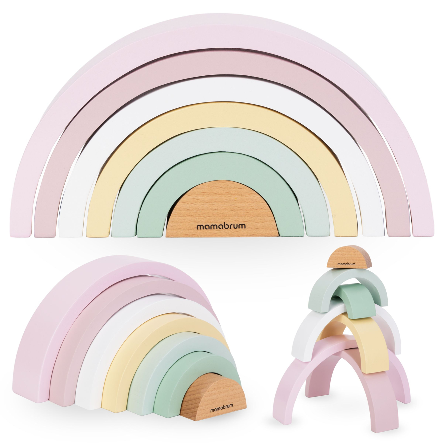 Montessori Holzpuzzle Regenbogen - rosa