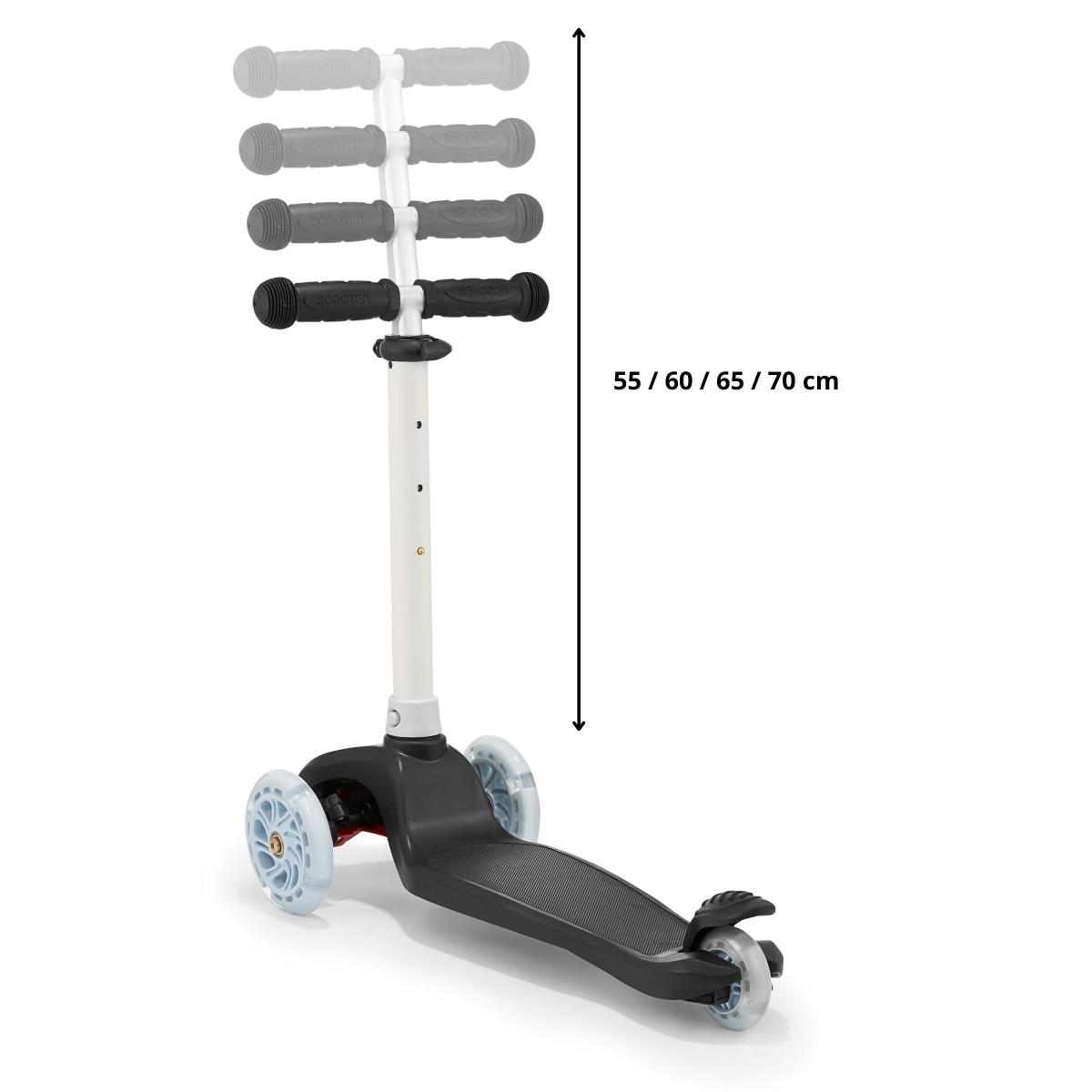 TRINGO dreirädriger Balance-Scooter, 3-8 Jahre alt – Schwarz + leuchtende LED-Räder