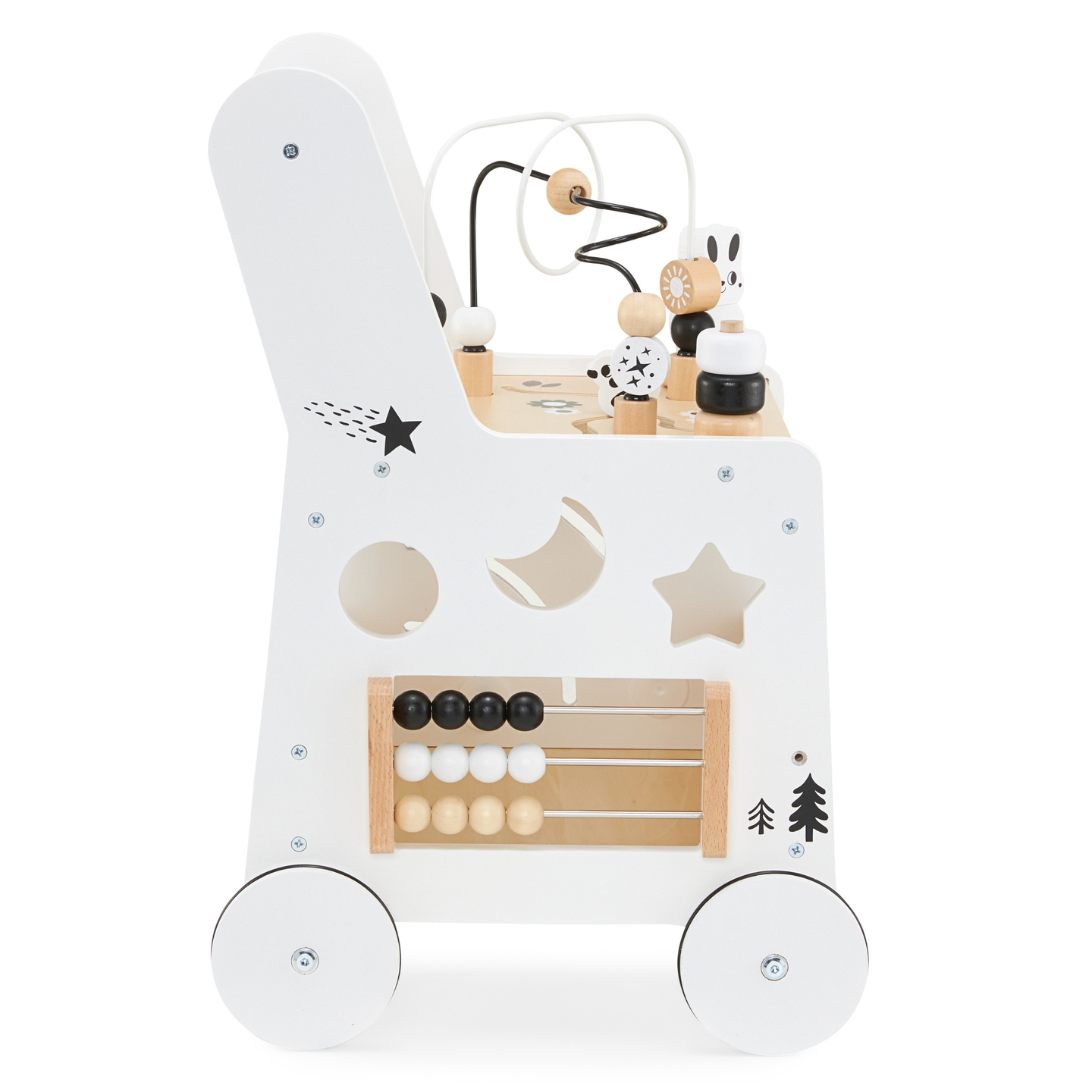 6in1 Holzkinderwagen, Lauflernwagen mit Lerntischfunktion