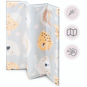 Zusammenklappbares Laufgitter, Babyreisebett mit Matratze und Tragetasche - Teddybär