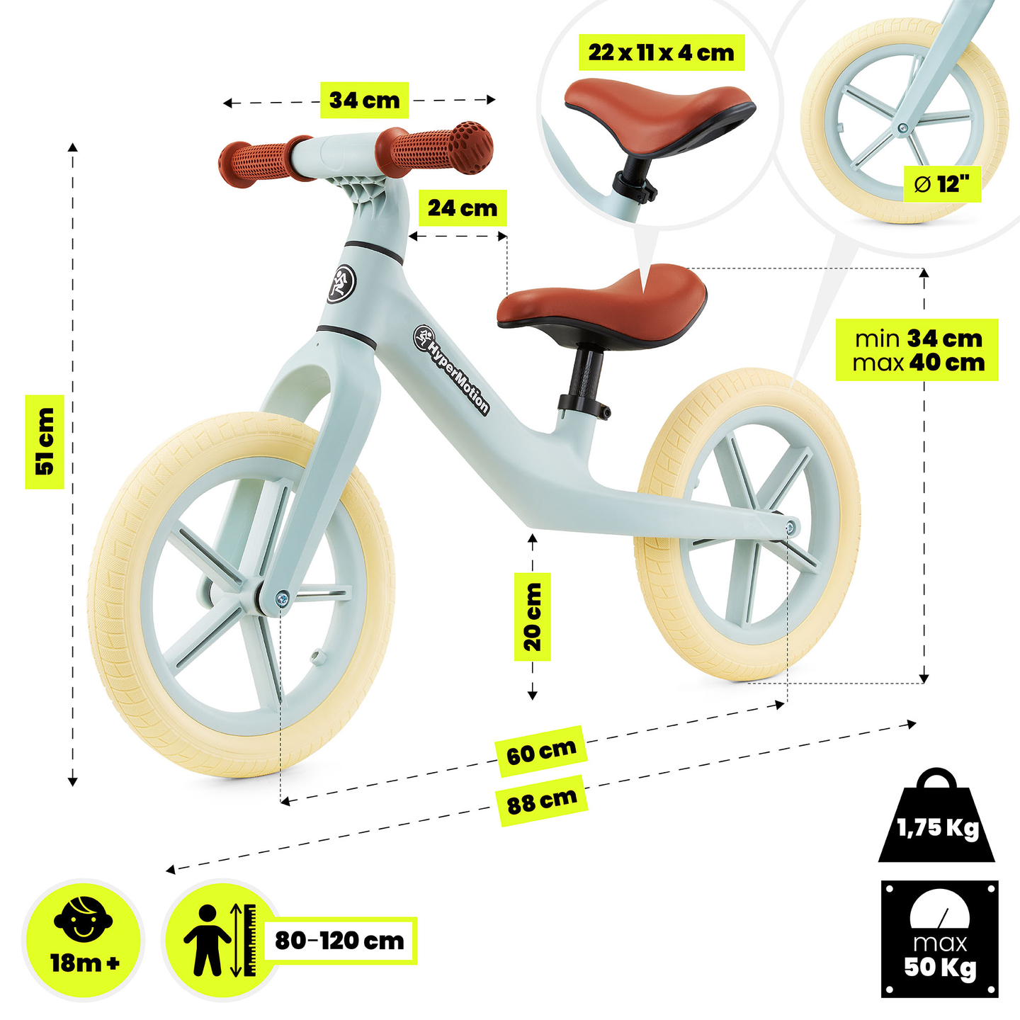 HyperMotion Marcelo Kinder-Cross-Country-Rad - neuwertig