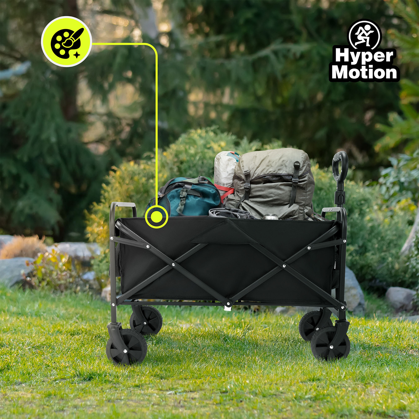 HyperMotion faltbarer Strandrollstuhl - schwarz, 80 kg
