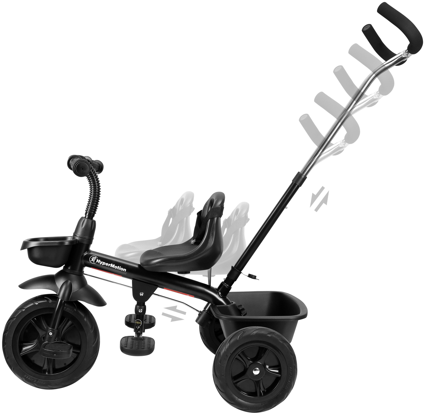 Dreirad HyperMotion TOBI VECTOR - dauerhaft aufgepumpte Räder + Schieber. Farbe: schwarz.