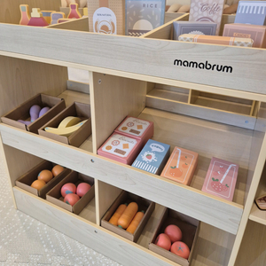 Großer Kinderkaufladen aus Holz mit Tafel - 91 Teile für Einkaufsspaß!