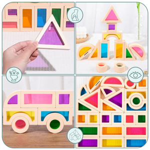 Regenbogen Holzklötze - 25 Elemente