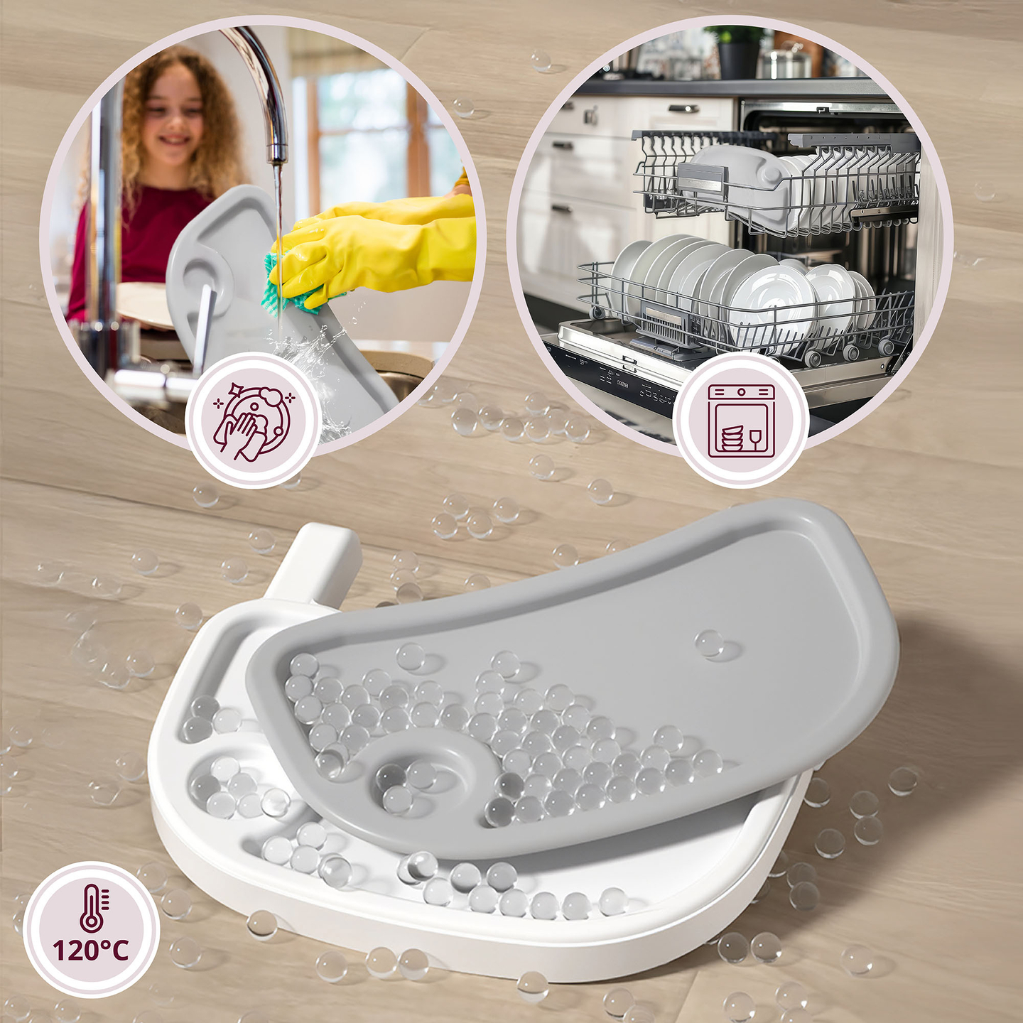 Moby-System Magnolia 2-in-1 verstellbarer Hochstuhl - grau