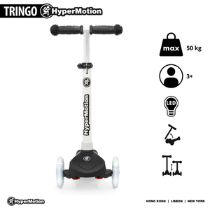 TRINGO dreirädriger Balance-Scooter, 3-8 Jahre alt – Schwarz + leuchtende LED-Räder
