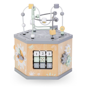 Interaktiver 7-in-1 Lernwürfel aus Holz - Motorikschleife