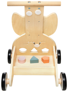 Multifunktionaler Lauflernwagen aus Holz - Schieber - Wagen mit Blöcken - Eule