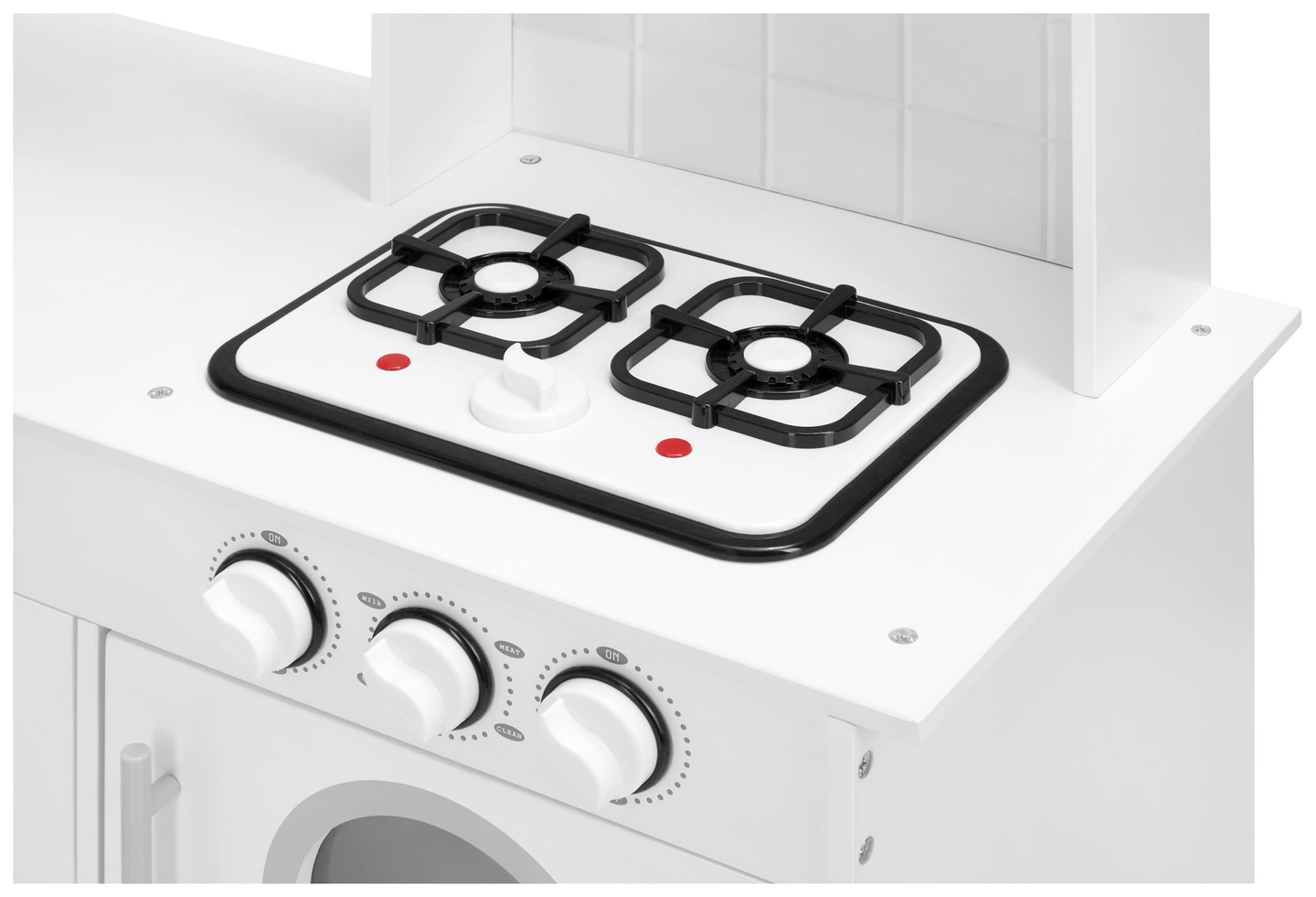 XXXL Holz-Eckküche mit Kühlschrank, Backofen, Waschmaschine, Schürze und Zubehör