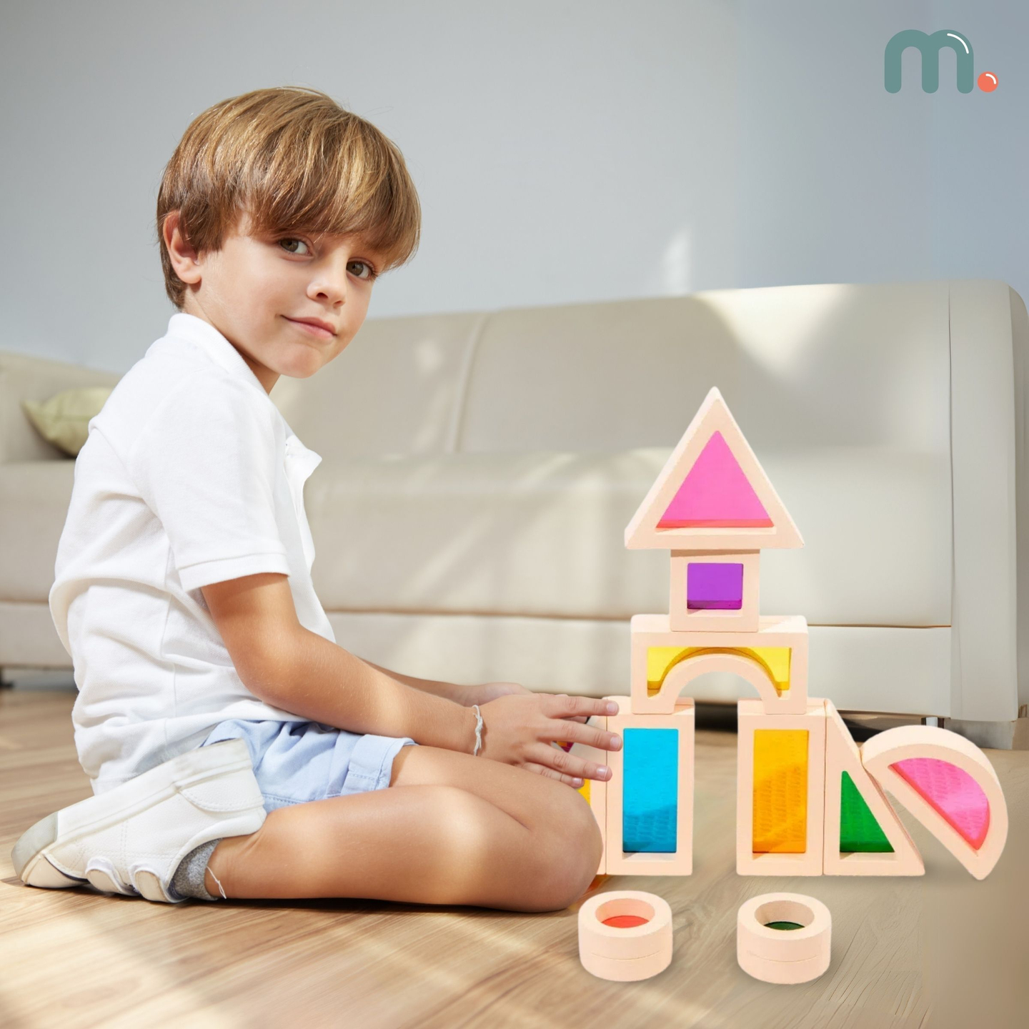 Regenbogen Holzklötze - 25 Elemente