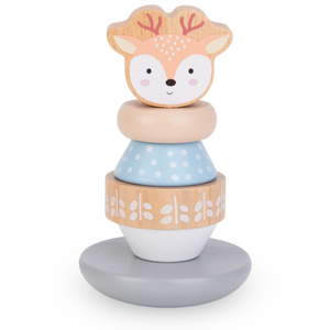 Set mit Holzspielzeug - buntes Geflecht, Pyramide Deer, Sortierer Penguin