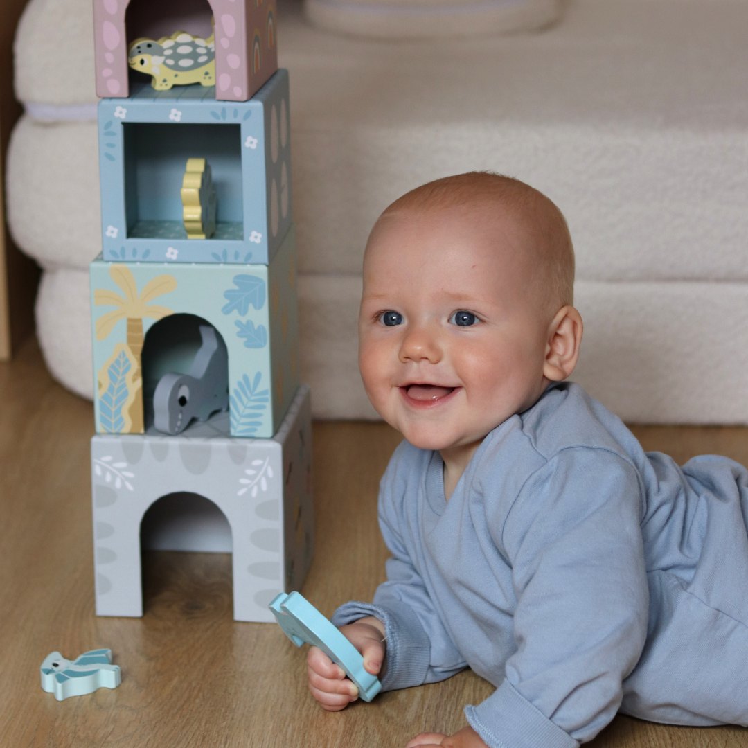 Turmsortierer mit Figuren Dinosaurier