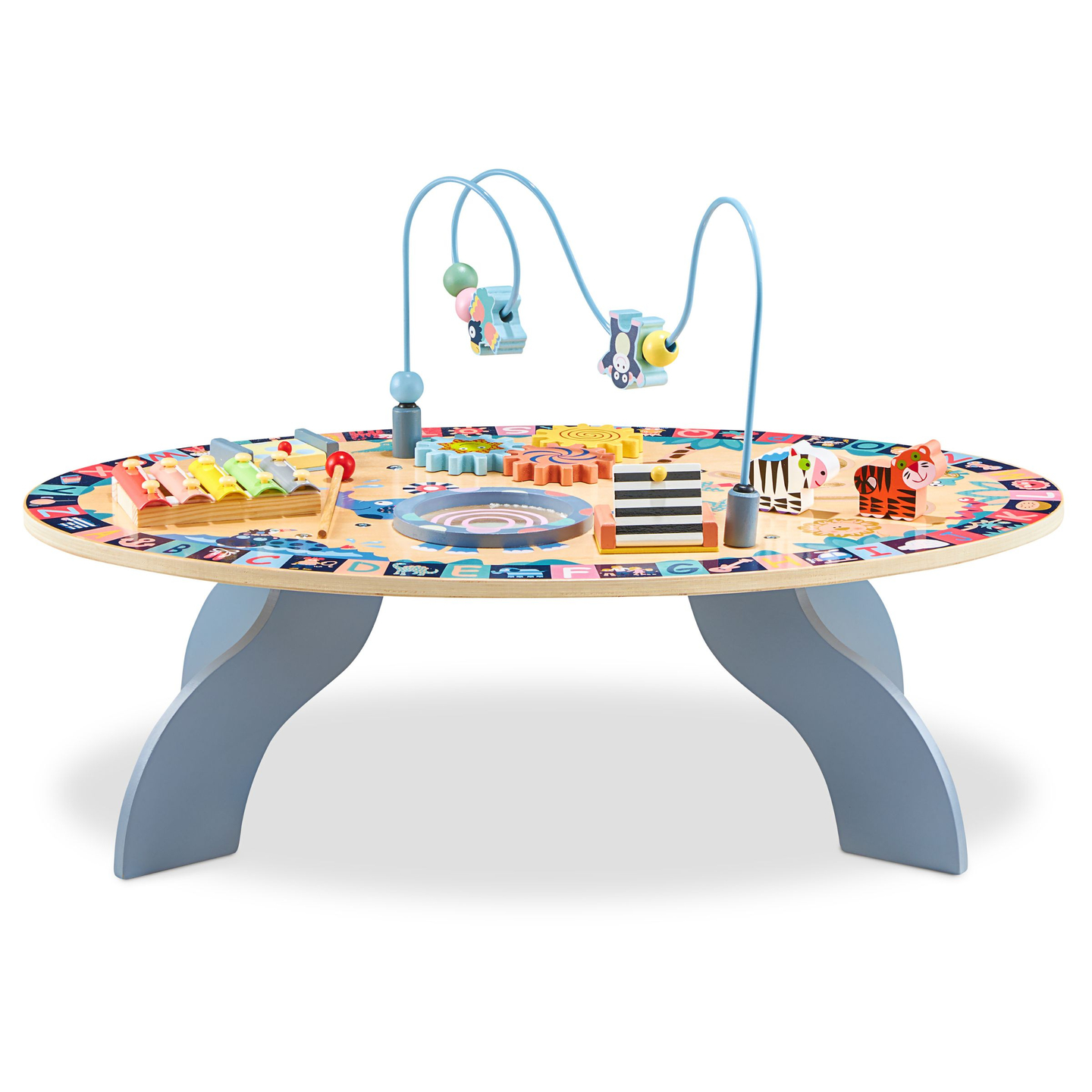 7in1 Lerntisch aus Holz, musikalisch, sensorisch