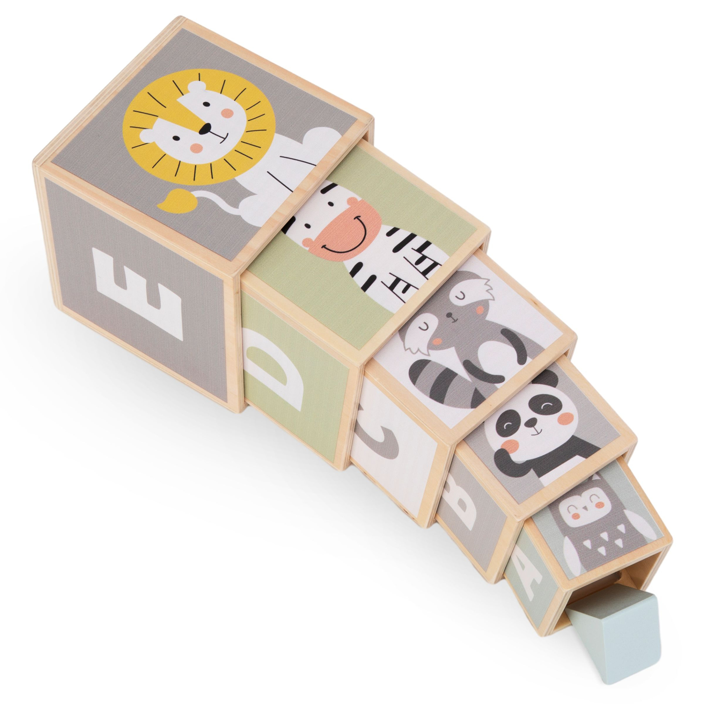 Holzturm - Form Sortierer Zahlen Alphabet Tiere