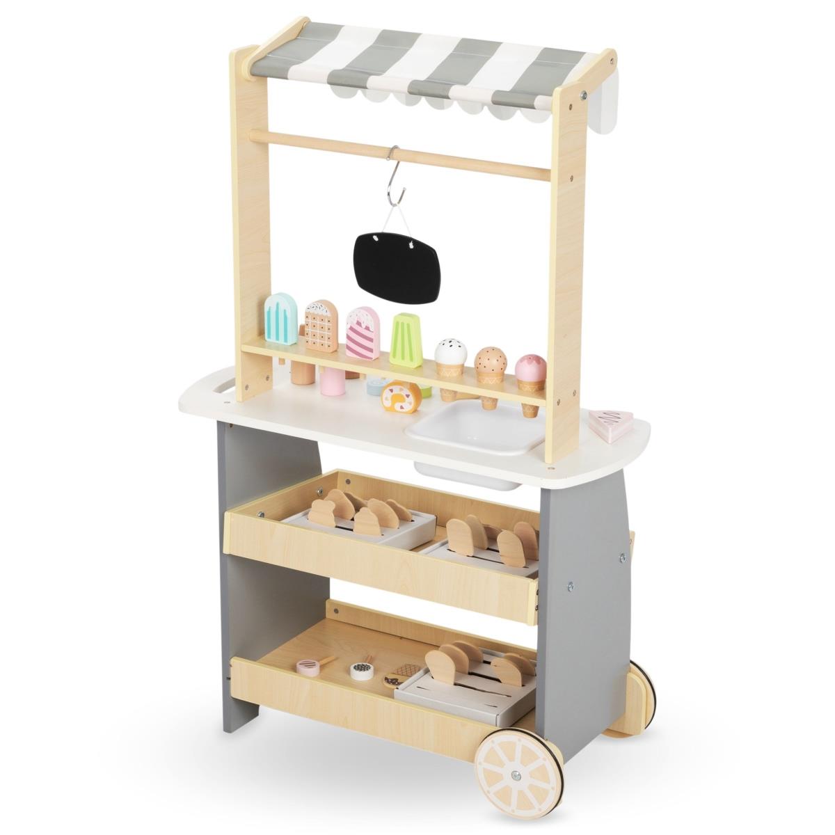 Hölzerne Eisdiele auf Rädern - Eiscreme-Wagen