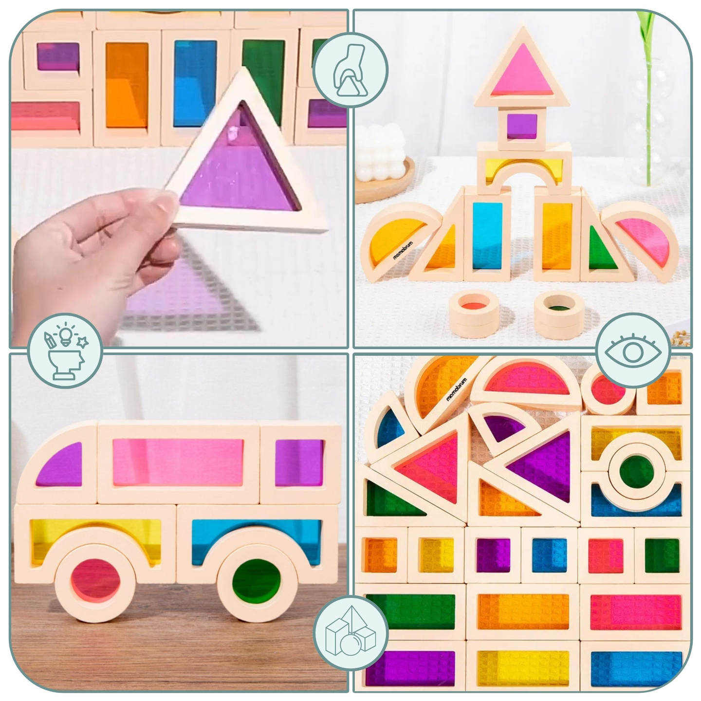 Regenbogen Holzklötze - 25 Elemente