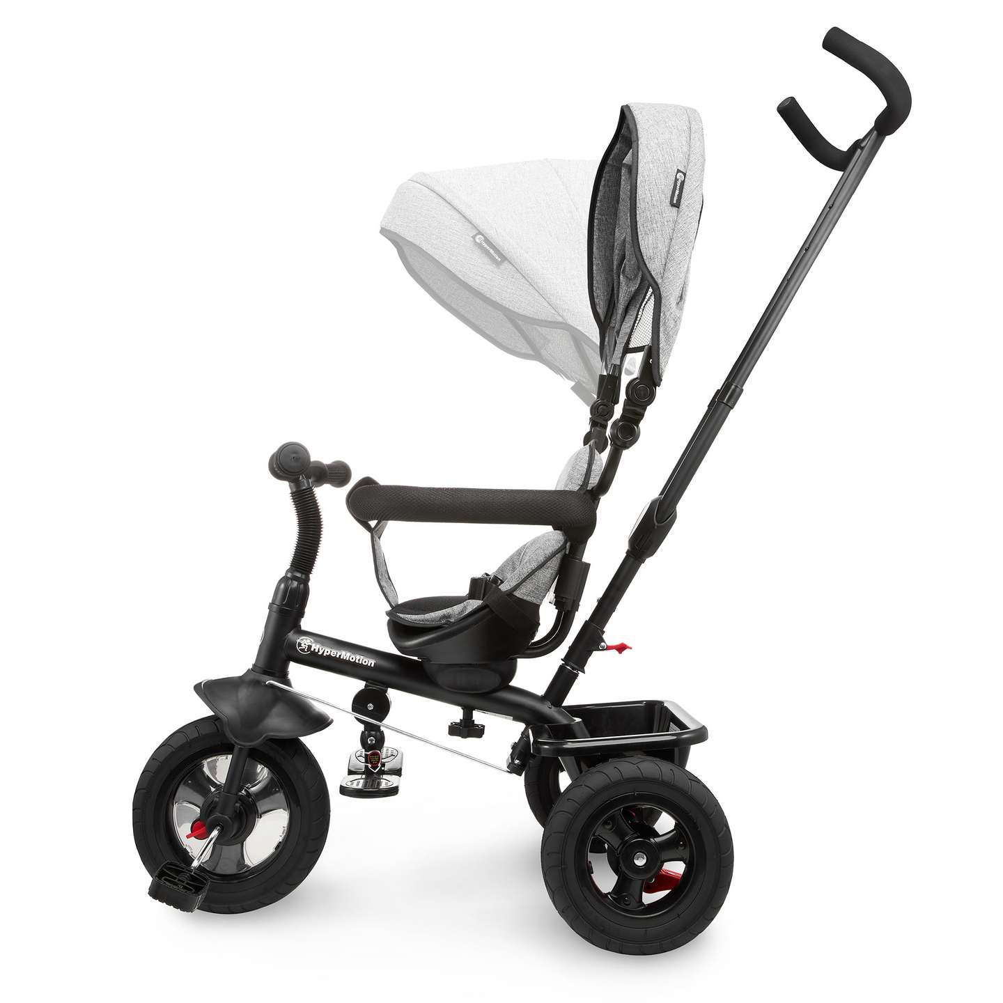 Dreirad für Kinder 1-4 Jahre - TOBI FREY - Farbe grau - drehbar - gepumpte Räder + Schieber