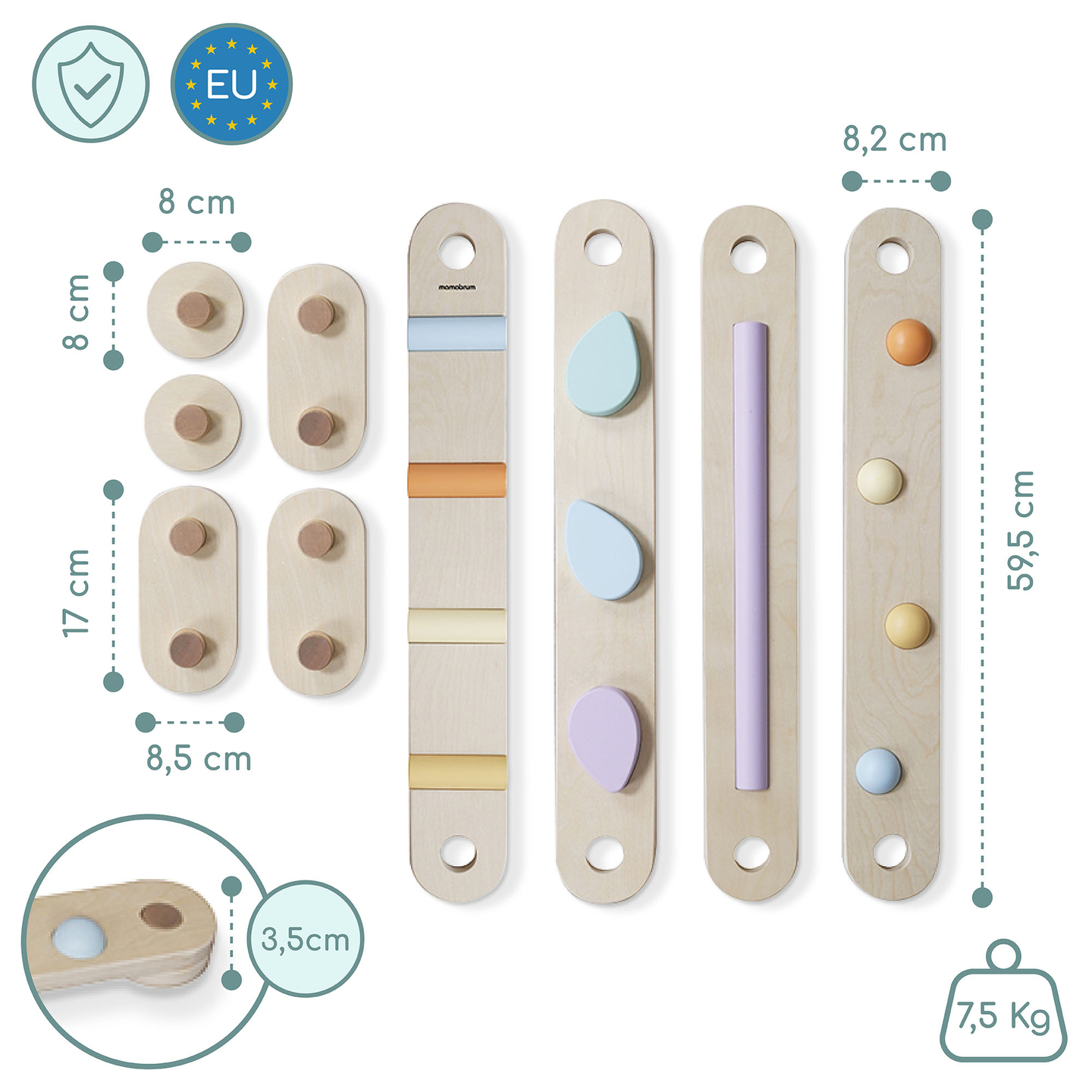 Großer Sinnespfad aus Holz - Balancierstrecke - 9 Elemente