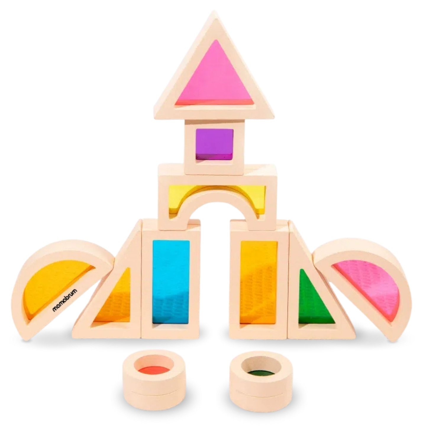 Regenbogen Holzklötze - 25 Elemente