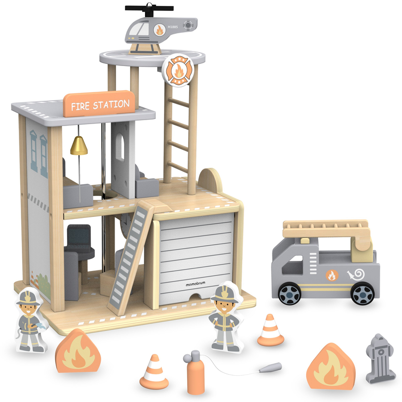 Hölzerne Feuerwache mit Zubehör, Feuerwehr