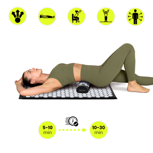 Akupressurmatte mit Kissen und Bezug – 72 cm HyperMotion schwarz-weiß