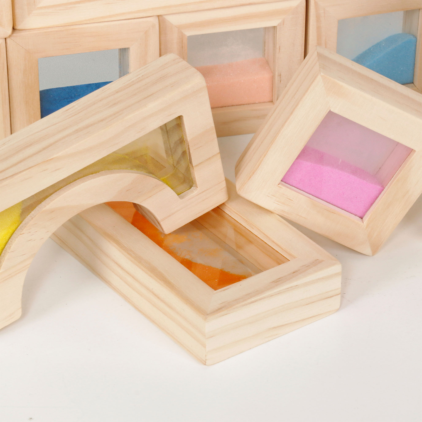 Sinnesblöcke aus Holz - 18 Stück