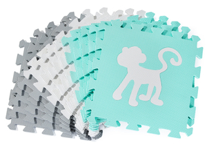 Schaumstoff-Puzzlematte XL 150 x 150 x 1 cm mit Rand - EVA-Schaum - mint