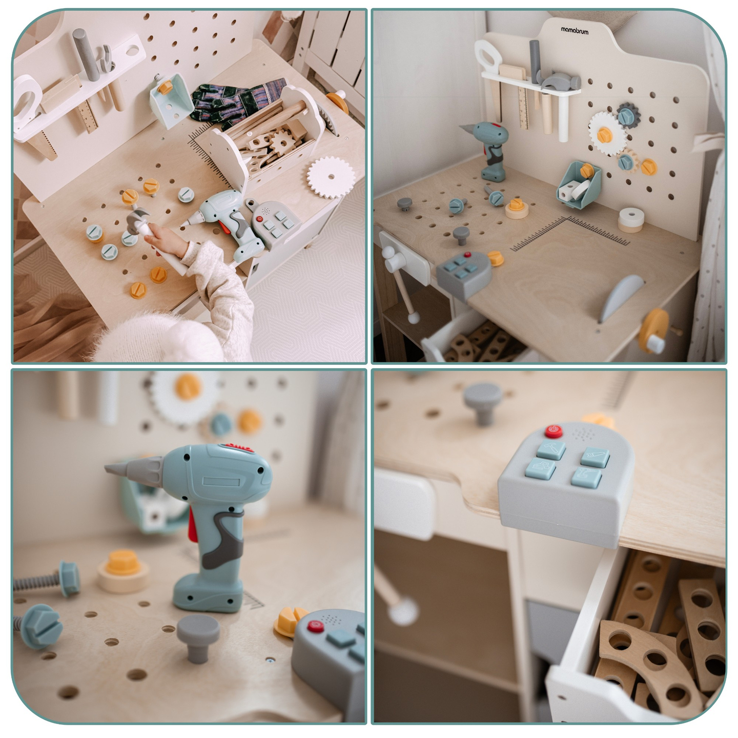 XXL Große Holzwerkstatt mit Werkzeugen - DIY-Set, 74 Elemente