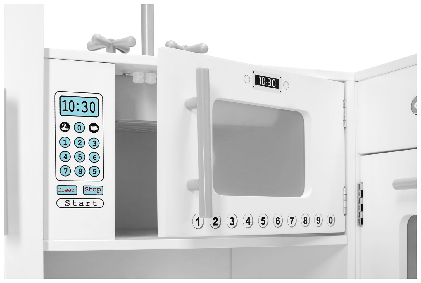 XXXL Holz-Eckküche mit Kühlschrank, Backofen, Waschmaschine, Schürze und Zubehör