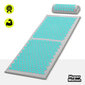 Große Akupressurmatte mit Kissen und Bezug – 130 cm HyperMotion grau-mint